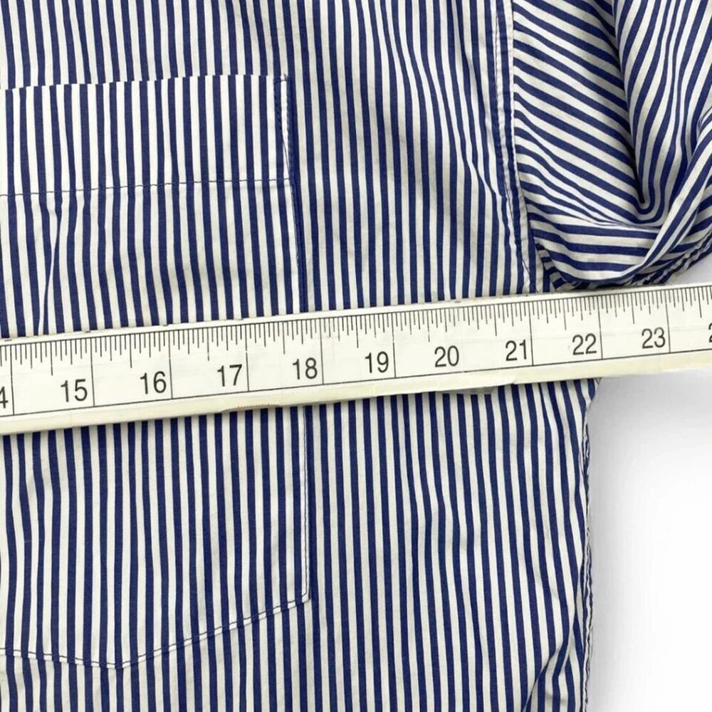 Group Babaton Aritzia Blue Pin Stripe Button Cotton Top Shirt Women's Small S - Picture 7 of 10